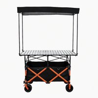 Chariot de marché/camping pliable à quatre roues avec logo personnalisé OEM, multicolore, plateau de table 72x167cm, plusieurs tailles disponibles