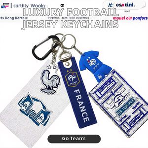 Wholesale Luxury <b>Keychains</b> France Spain Germany Football Team Jersey Acrylic with Silk Screen Printing - Product Image 2