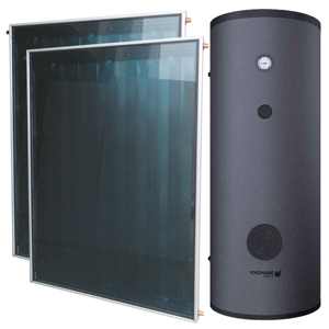 ชุดโซล่าร์หมุนเวียนแบบบังคับ300 LT พร้อม M2สะสม2x2.66สำหรับงานกลึง - Product Image 1