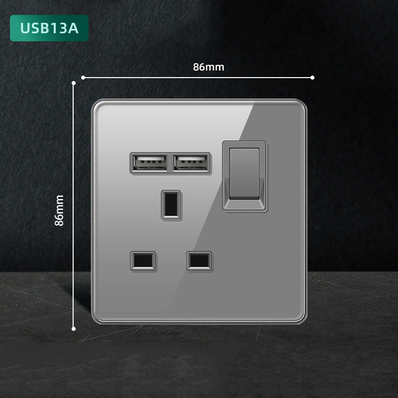 UK Socket + 2USB