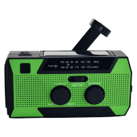 Radio con Manivela y Cargador USB, 5000mAh, Energía Solar, con Linterna LED de 1W para Supervivencia al Aire Libre