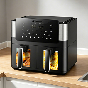 ANBOLIFE <span class=keywords><strong>Friteuse</strong></span> à air électrique domestique à <span class=keywords><strong>double</strong></span> chambre et écran tactile, capacité 8,0 L, classe énergétique, vente en gros usine pour les foyers - Product Image 6