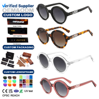 Lunettes de soleil polarisées UV400 en acétate de style vintage, fabricant sur mesure, lunettes de soleil rondes de luxe de créateur haut de gamme pour hommes