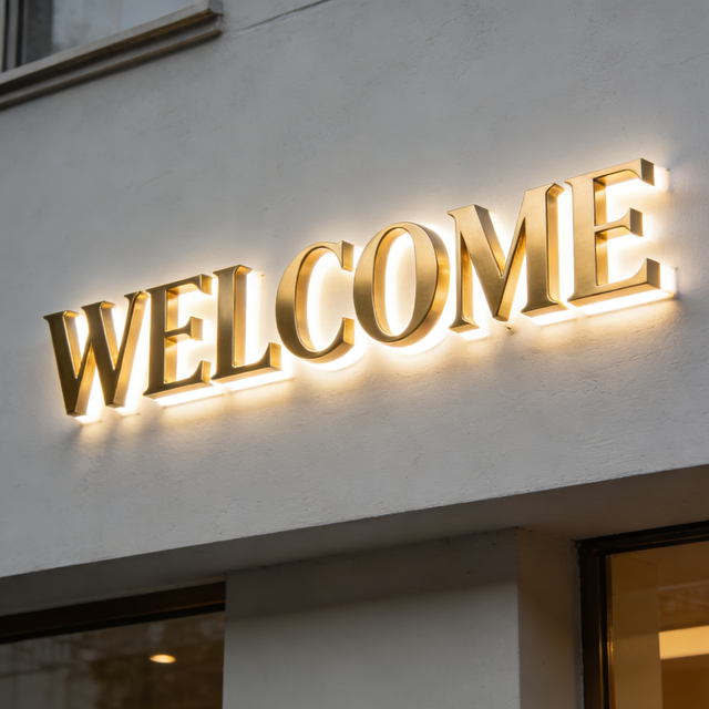 Custom Store Front Wall LED Light 3D Logo Stainless Steel Mirror Backlit Channel Letter Sign With High Quality