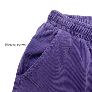 Logo personnalisé écologique, short en velours côtelé pour hommes en coton biologique avec poches, short en velours côtelé avec cordon de serrage à la taille élastique pour hommes - Product Image 5