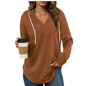 Womens thời trang Tops Hoodies cho phụ nữ áo thun quá khổ Áo nỉ dài tay áo sơ mi lỏng phù hợp - Product Image 1