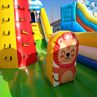 Château gonflable de 6 x 5 m, style parc d'attractions, équipement de jeu extérieur pour fêtes