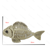 Squelette d'animal Halloween Accessoires de table Décoration Modèle de squelette de poisson réel Accessoires de décoration de fête Squelette de poisson
