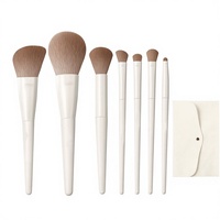 Ensemble professionnel de 12 pinceaux de maquillage en poils synthétiques plats de luxe pour anticernes, blush, fard à paupières et eye-liner