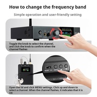 590.5-599.5mhz UHF sans fil iem système de moniteur intra-auriculaire stéréo