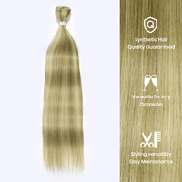 Extensions de cheveux synthétiques en fibre haute température, lisses et soyeuses, super douces, 200g, double trame, sans nœuds