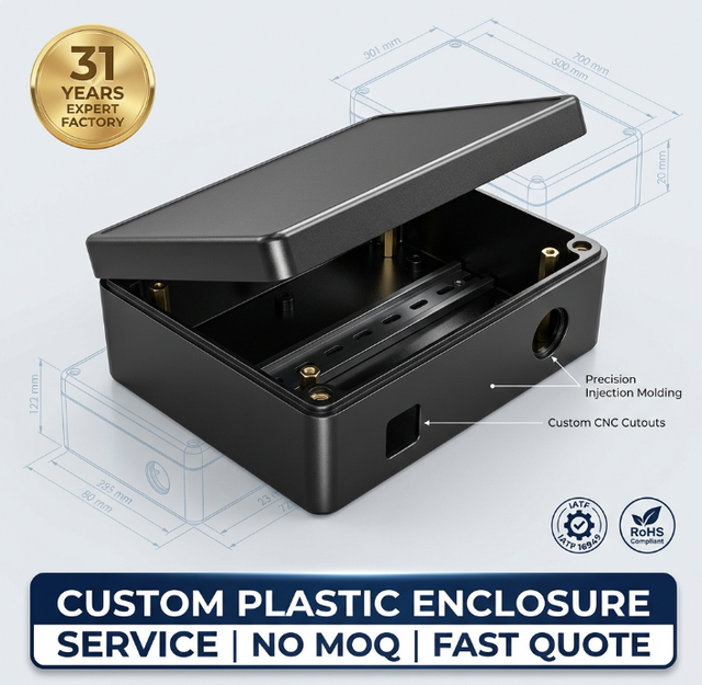 OEM Custom ABS Plastic Electronic Enclosure IP65 Waterproof Project Box IATF 16949 Certified Injection Molding Service