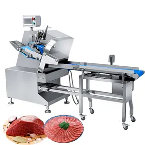 Automatic Conveyor Frozen Slicer Chicken Breast Meat Bacon Salmon Beef Cutting Machine