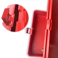 Boîte de rangement pour tuyau d'incendie en FRP rouge pressé GH05-M2 650x560x190mm avec cadre de bobine en acier inoxydable