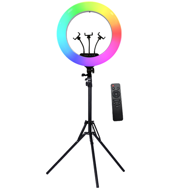 2026 HQ 26cm 10inch RGB LED Selfie Ring Light with Tripod Stand Portable for Photography & Makeup Phone Compatible