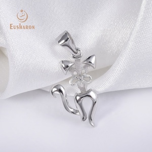 Moda Bella Piccolo Gatto 925 Argento Sterlina del Solido Per La Ragazza Della Perla di Montaggio A Sospensione - Product Image 4
