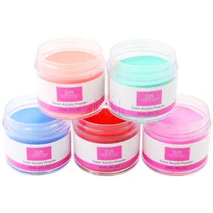 BIN Nail Art Powder 60Ml OEM Professional Nail Acrylic Powder 13 Stock Color Acrylic Powder For Nail Salon