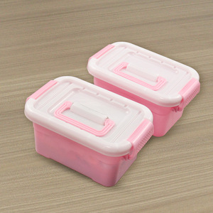 Pink Plastic <b>Storage</b> <b>Box</b> With Lid 16x10x7.5cm For Toys And Detergent Pods Kids Organizer Rectangle Container - Product Image 2