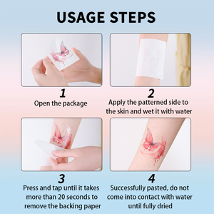 Tatuaggi Temporanei in Carta Ecologica Colorati, Adesivi Estetici Rilassanti con Sole e Luna, Scritte Artistiche Resistenti all'Acqua per il Corpo - Product Image 5