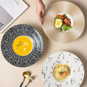 <span class=keywords><strong>Assiette</strong></span> creuse en céramique de 11 pouces, design nordique, pour restaurant, personnalisable, pour pâtes, vaisselle - Product Image 4