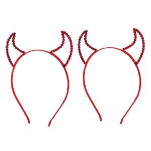 MADESHINE Halloween Noël <span class=keywords><strong>Renne</strong></span> Père Noël Arbre Accessoires Démon Queue Diable <span class=keywords><strong>Corne</strong></span> Strass Bandeau - Product Image 3