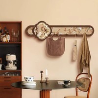 Nouveau Porte-Manteau Mural Esthétique Style Dynastie Song Chinoise, Motifs Floraux et Oiseaux, Crochets Suspendus pour Hall d'Entrée, Design Ruyi