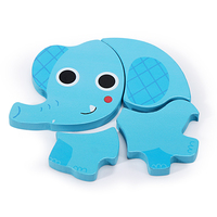 Puzzle en bois éducatif Montessori, blocs de construction, puzzle de dessins animés pour enfants
