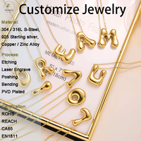 Meilleures ventes : Breloques adorables à surface lisse avec 26 lettres anglaises, pendentifs alphabet pour fête, ballons bulles, pour collier de clavicule d'enfants
