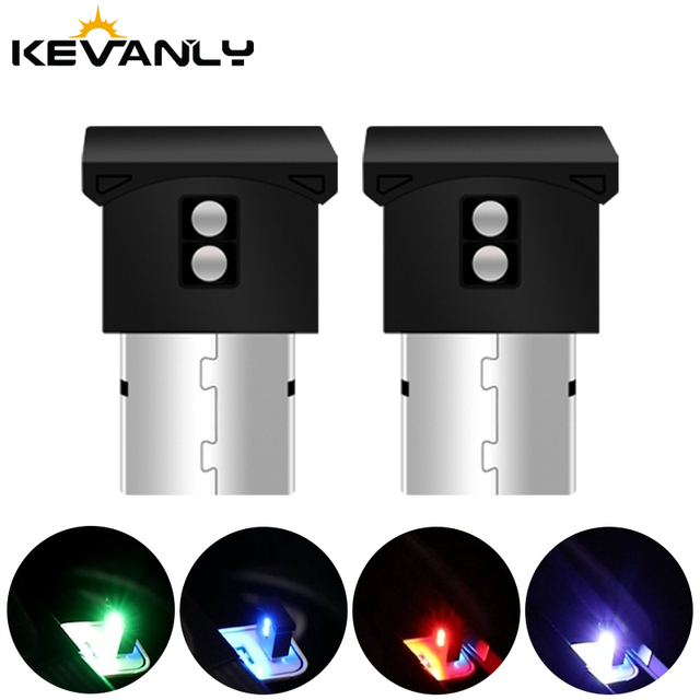 RGB 7 Colors Night Led Car Decoration Portable Light Mini USB Computer Mobile Phone Plug and Play Atmosphere Ambient Lamp
