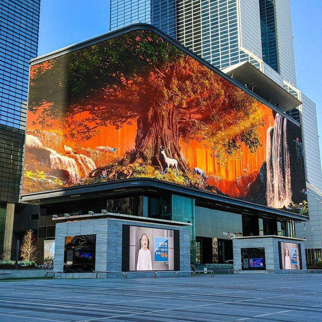 Custom Super Bright Daylight Visible Naked-eye 3D LED Facades Outdoor Screens P8 Full Color 3840Hz 5-Year Warranty