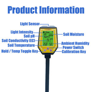 Medidor de <span class=keywords><strong>pH</strong></span> <span class=keywords><strong>Digital</strong></span> 6 em 1 Novo de Fábrica para Atacado com Display <span class=keywords><strong>Digital</strong></span>, Temperatura, Umidade e Luz Solar para Teste de Solo de Plantas de Jardim - Product Image 5