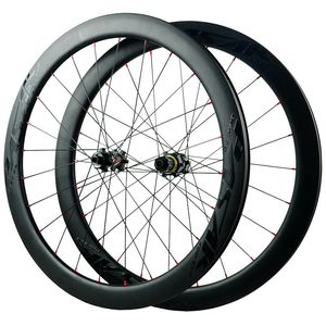 Juego de Ruedas de Carbono para Bicicleta de Carretera 700c Freno de Disco Center Lock QR Eje Pasante 15 12mm Clincher Carbono Tubeless HG MS XDR 12 Velocidades - Product Image 1