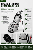Sac de golf professionnel imperméable en cuir PU, sac de golf personnalisé pour hommes, accessoires de golf de haute qualité, cadeau OEM