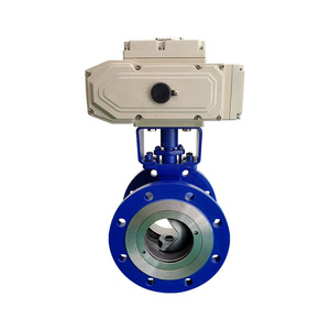 Válvula de Bola Eléctrica Tipo V con Brida de Hierro Fundido para Uso Industrial con Vapor a Alta Temperatura - Product Image 1