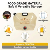 Sac de douche solaire 10L pour le camping, sac de chauffage d'eau portable pour l'extérieur avec pomme de douche et poignée