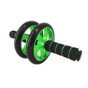 Roda Ab ganda, roda latihan otot perut untuk latihan plastik Abs, rol roda 2 perut