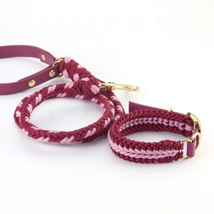 Correa trenzada de color personalizado reflectante hecho a mano macramé Paracord cuerda tejida <span class=keywords><strong>perro</strong></span> plomo <span class=keywords><strong>Collier</strong></span> para chien et corde de tracción - Product Image 2