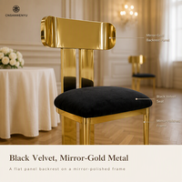 Chaise de salle à manger de luxe en gros, tissu blanc, cadre or rose, chaises de mariage, chaises de banquet pour événements, hôtels et fêtes