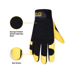 Guanti da Moto HANDLANDY in Vera Pelle di Cervo di Lusso per Uomo, Guanti da Tiro e Caccia, Guanti da Meccanico Auto - Product Image 3