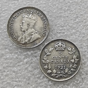 Pièces de monnaie commémoratives de style antique du Canada, 5 cents, 1921, 1875, 1880, 1884, cadeaux, décoration de la maison - Product Image 1