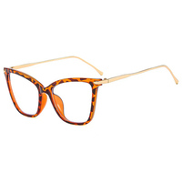 Mode Cat Eye femmes cadres pour lunettes Anti lumière bleue myopie cadre métal Temples papillon lunettes cadres en gros