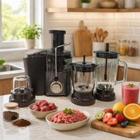 Appareil de cuisine électrique multifonctionnel 3 en 1, mélangeur, hachoir, blender avec lame en acier inoxydable pour usage domestique et hôtelier