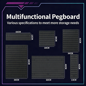 Système de panneaux perforés multifonctionnels pour le gaming sans perçage, <span class=keywords><strong>organisateur</strong></span> mural pour une installation facile et une organisation optimale de votre bureau de jeu - Product Image 5