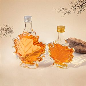 Bouteilles en verre pour sirop d'<span class=keywords><strong>érable</strong></span> et vin glacé 50ml/100ml/250ml, design feuille d'<span class=keywords><strong>érable</strong></span>, verre extra flint, sérigraphié, emballage givré - Product Image 4