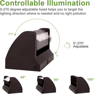Có thể điều chỉnh 40 wát <span class=keywords><strong>LED</strong></span> tường gói ánh sáng 5400 lumens 5000K Nhiệt độ màu xoay nhôm Wall Mount IP65 không thấm nước/Chống bụi - Product Image 3