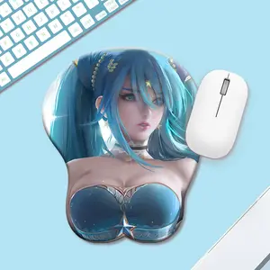 Wholesale Custom Silicone 3D Breast Mouse Pad Full Color ODM/OEM Gaming Anime Mouse Pad With Wrist Rest