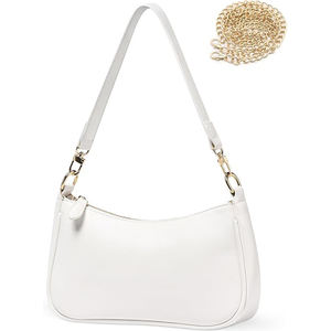 <span class=keywords><strong>Sac</strong></span> à <span class=keywords><strong>bandoulière</strong></span> fourre-tout pour femme, mini <span class=keywords><strong>sac</strong></span> hobo rétro en cuir végétalien avec chaînes, fermeture éclair tendance, polyester uni - Product Image 3