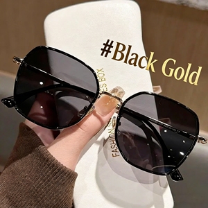 Nouvelles Lunettes de Soleil Tendance Irrégulières, Verres Dégradés Sans Monture, Surdimensionnées, Élégantes, Monture Métallique, pour Femmes - Product Image 2