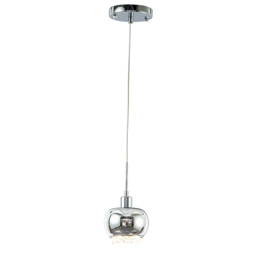 Hiện đại Gương thủy tinh bóng pha lê ánh sáng mặt dây chuyền bạc Loft hanglamp đèn nhà bếp ánh sáng trần đèn chùm