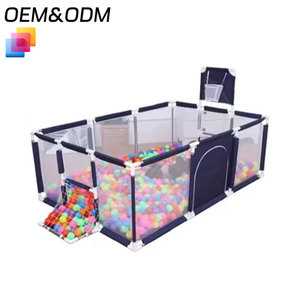 Bé an toàn playpen trung tâm hoạt động với bóng rổ Hoop lưới thoáng khí đa trẻ em gấp playpen nhựa bé hàng rào lớn - Product Image 1